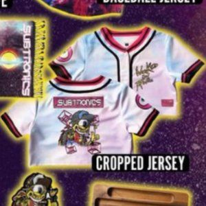 SUBTRONICS WOOKED ON TRONICS JERSEY CROP TOP SIZE S